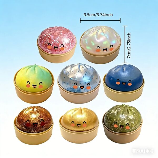 Hot Crystal Steamer Bun Stress Relief Ornament Food Shape Slow Rebound Squishy Fidget Decoration Home & Room Figurines Fun Gifts