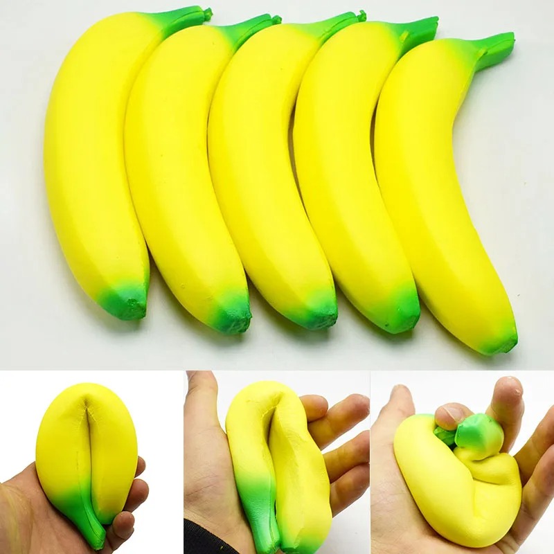 Anti-stress Squishy Banana Toys Slow Rising Jumbo Squishy Fruit Squeeze Toy Funny Stress Reliever Reduce Pressure Prop - Image 2