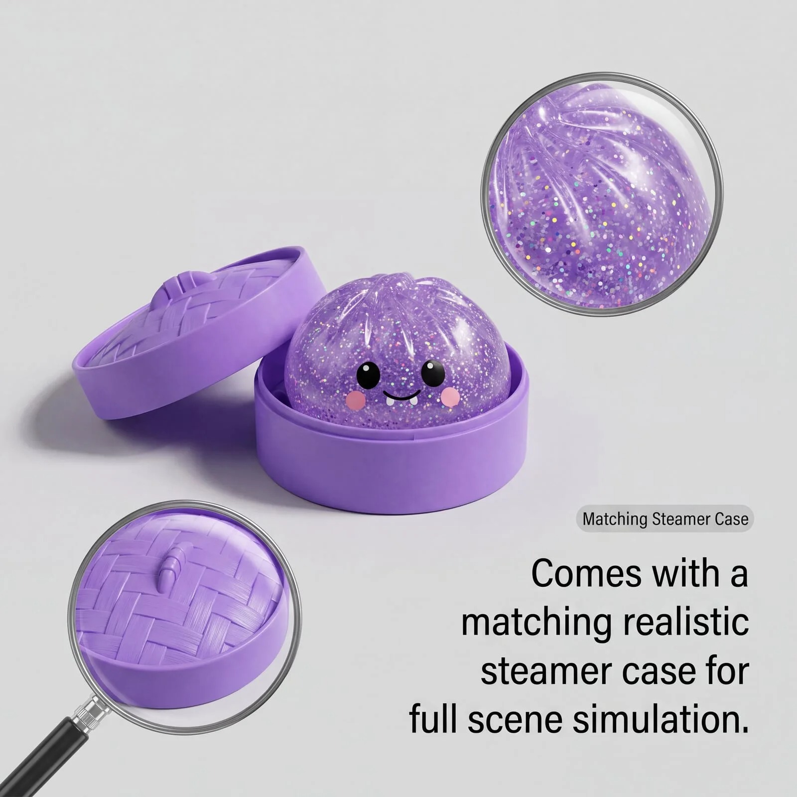 Halloween Themed Glitter Squishy Dumpling Stress Relief Bun 8.5CM Simulated Bun Slow Rebound Squeeze Spooky Ghost Pumpkin Design - Image 5