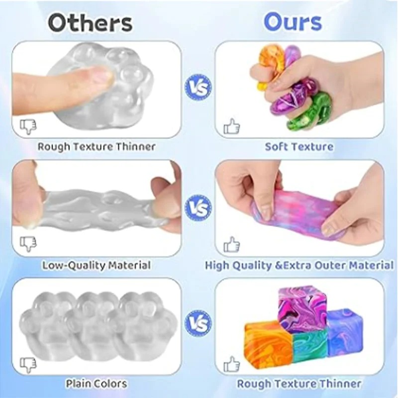 Needoh Soft and Glutinous Sensory Stress-relief Toy Cube Filled with Gel Stretchable Ball Soft Ice Blind Box Slow Rebound - Image 7