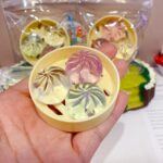 3Pcs Mini Dumplings with Steamer Bun Squeezable Toys Set Soft Stress Relief Crystal Squishy Fidget Sensory Toy Party Favors Gift