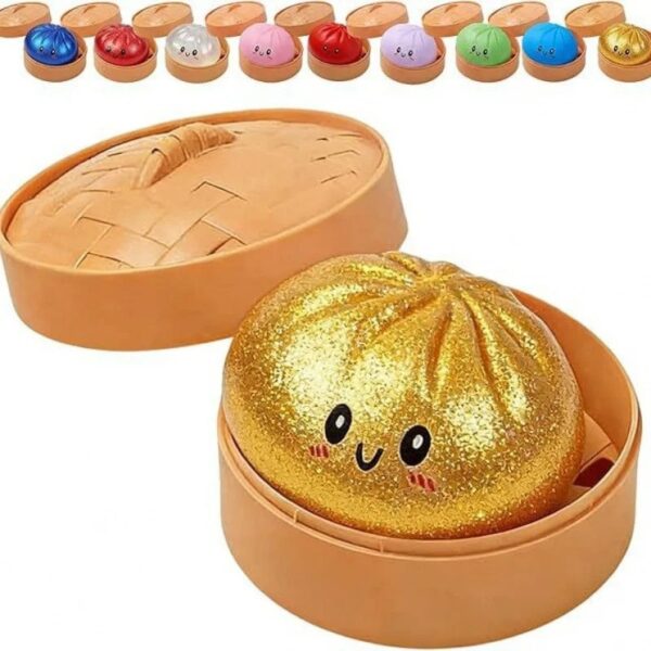Creative With Steamer Dumplings Squishy Soft Fidget Slow Rising Dumpling Sensory Finger Suction Colorful Squishy Bun Adults & Children